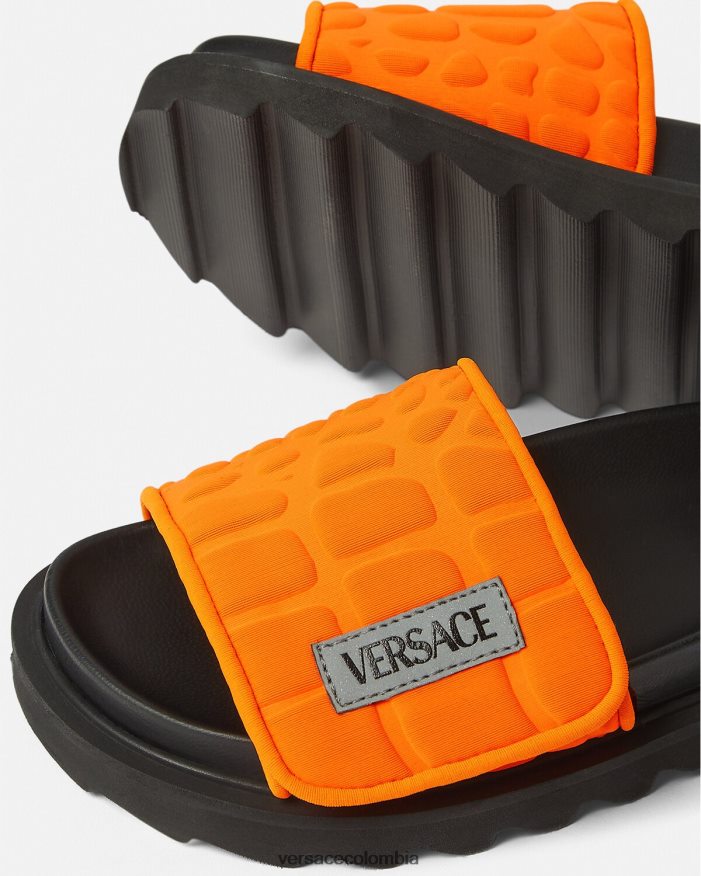 niños diapositivas con logo reciclado Versace naranja 2RP40F2052 zapato