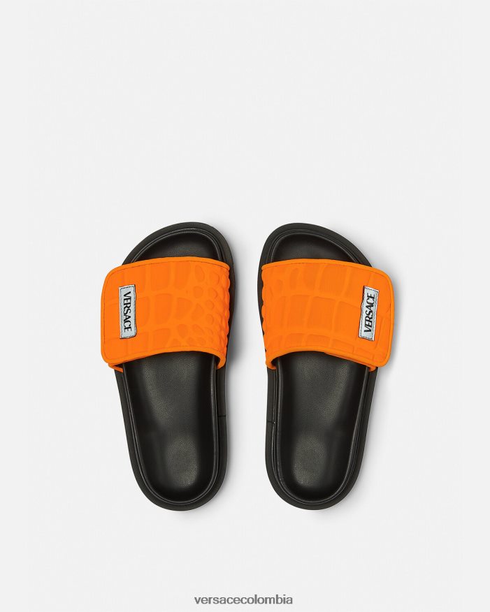 niños diapositivas con logo reciclado Versace naranja 2RP40F2052 zapato