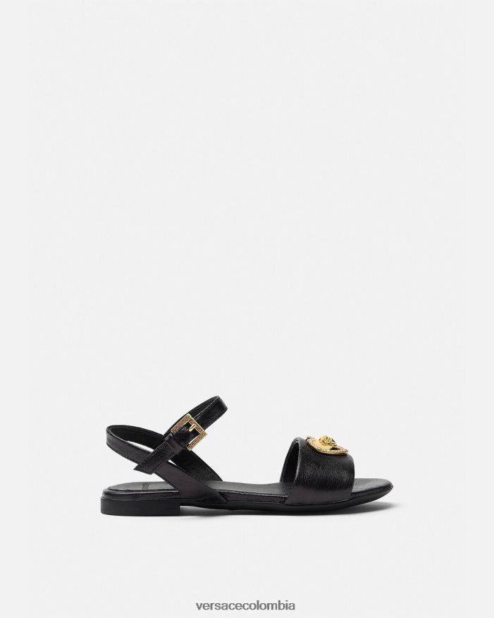niños sandalias con corazón de cristal y medusa Versace negro 2RP40F2031 zapato