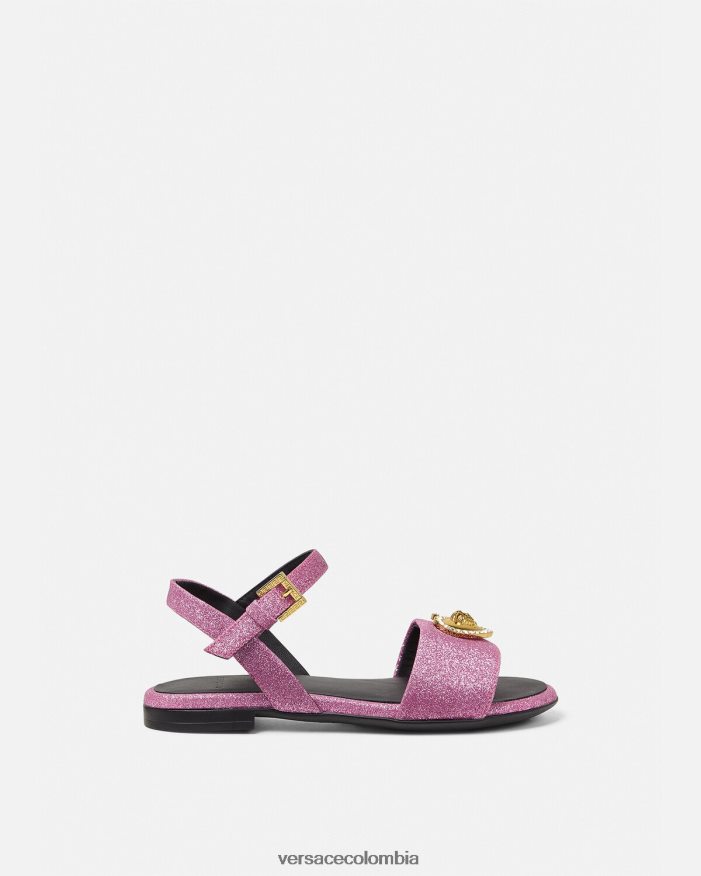 niños sandalias con corazón de cristal y medusa Versace rosa 2RP40F2039 zapato
