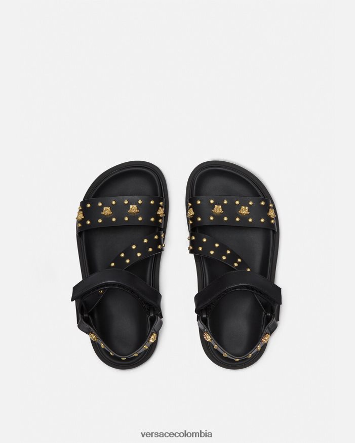 niños sandalias con tachuelas y medusa Versace negro 2RP40F2041 zapato