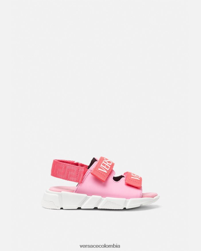 niños sandalias de bebé con logo Versace rosa 2RP40F1879 zapato