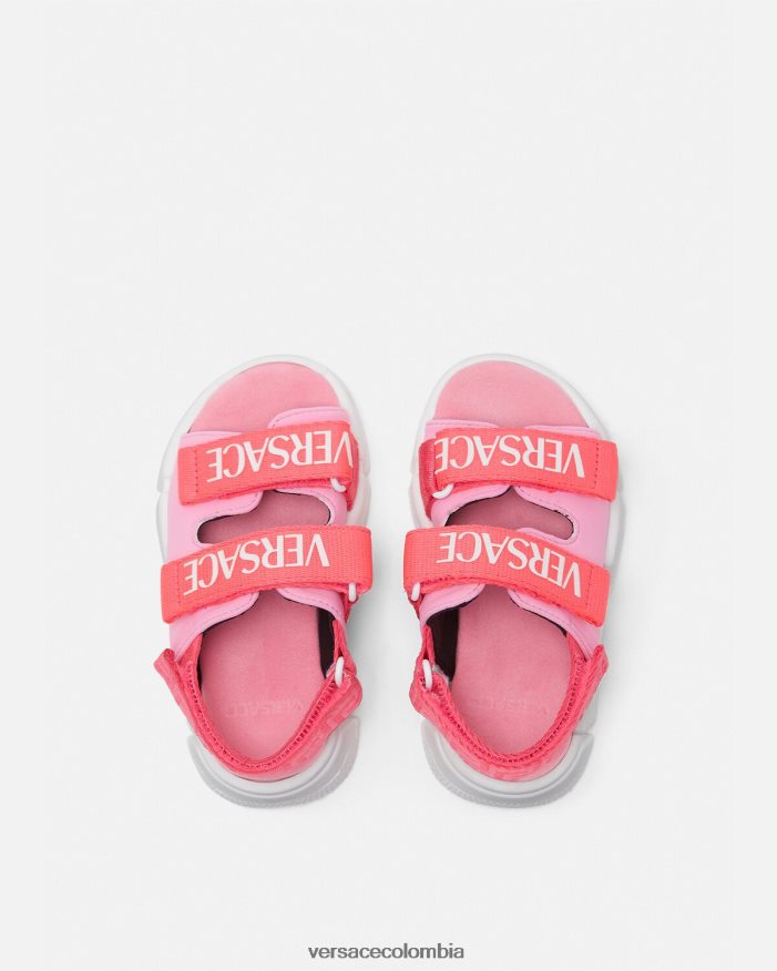 niños sandalias de bebé con logo Versace rosa 2RP40F1879 zapato