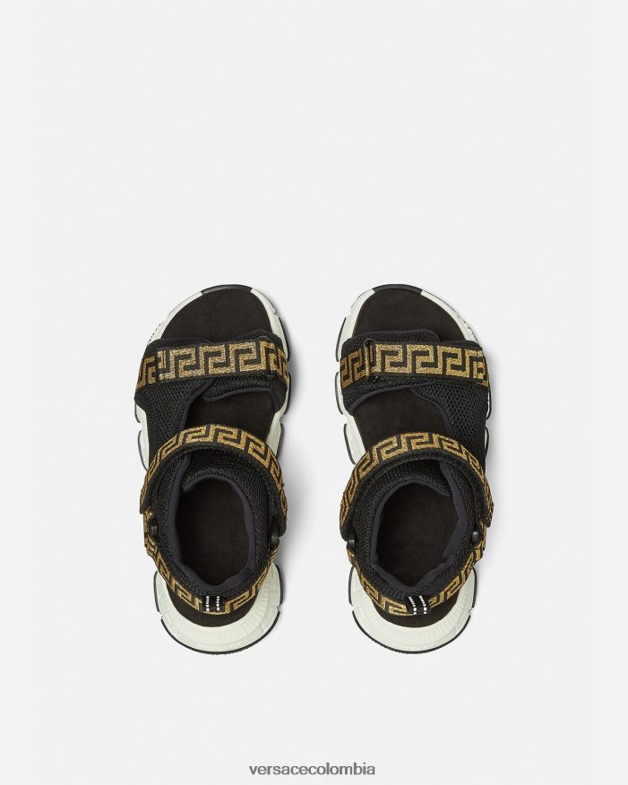 niños sandalias grecas Versace negro 2RP40F2048 zapato