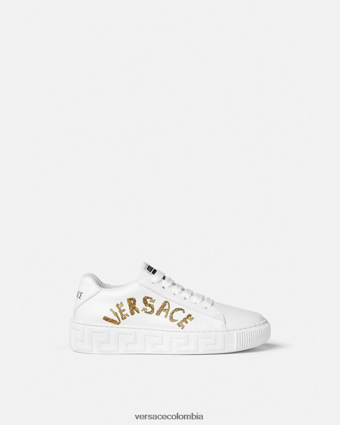 niños zapatillas con greca barroca y concha Versace imprimir 2RP40F2027 zapato