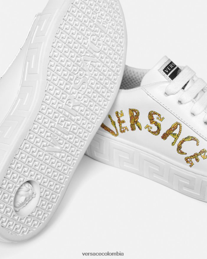 niños zapatillas con greca barroca y concha Versace imprimir 2RP40F2027 zapato
