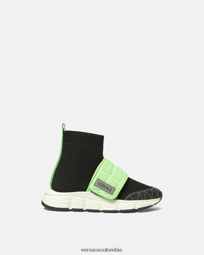 niños zapatillas upcycled trigreca Versace menta y negro 2RP40F2053 zapato