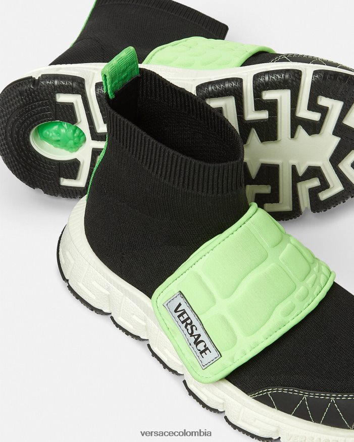 niños zapatillas upcycled trigreca Versace menta y negro 2RP40F2053 zapato