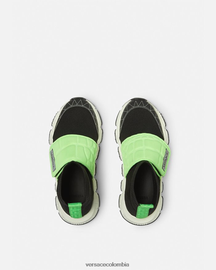niños zapatillas upcycled trigreca Versace menta y negro 2RP40F2053 zapato